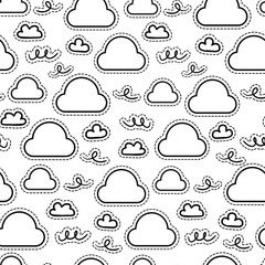 Cloud Seamless Pattern Vector