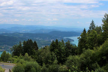 beautiful landscape with views of the lake and mountains