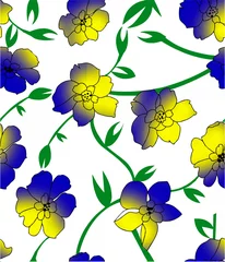 Behang Seamless flower pattern with Color background © Ashash
