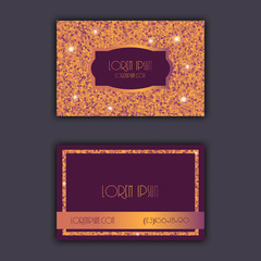 Business card templates with glitter shining background