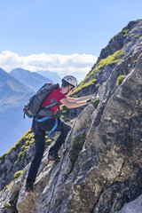 Obraz premium Klettersteig - Bergsteigen im gesicherten Steig
