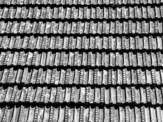 Traditional orange roof tiles in Lisbon, Portugal