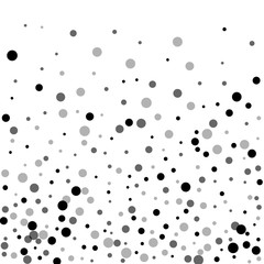 Random black dots. Bottom gradient with random black dots on white background. Vector illustration.