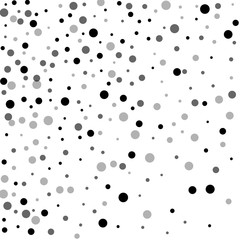 Random black dots. Abstract scatter with random black dots on white background. Vector illustration.