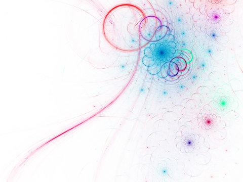Light colorful fractal swirly pattern, digital artwork for creative graphic design