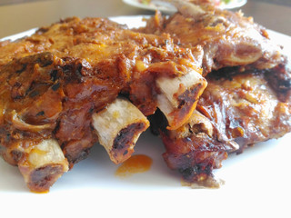smoked pork ribs in marinade