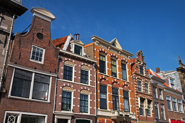 Historic Dutch houses in the center of Haarlem, The Netherlands