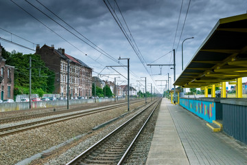 Railway train station in Ruisbroek, Belgium