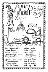 Naklejka premium Engraving from the old ABC-book of the 1600s.