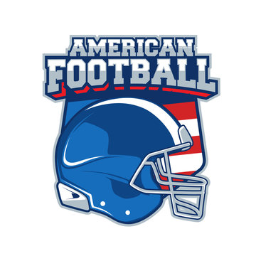 Vector label of american football