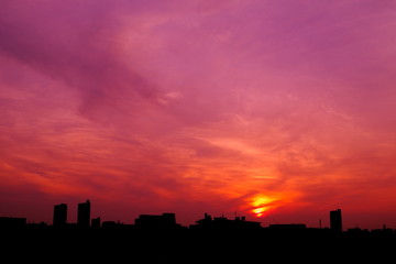 梅雨の晴れ間の夕景