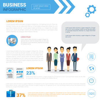 Business Infographics Set Copy Space For Presentation Data Market Report Concept Flat Vector Illustration