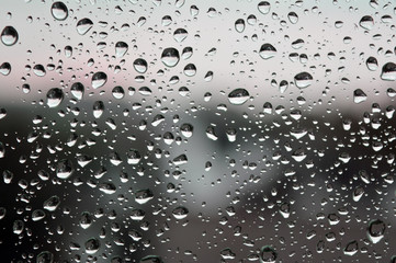 Drops of rain on the window