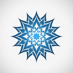 Abstract blue element. Blue star, flower.