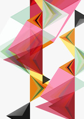 Triangular low poly vector a4 size geometric abstract template