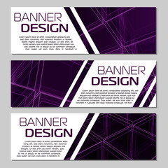 Set of banners futuristic 3d cube in space, for your promotion, sale or exhibition