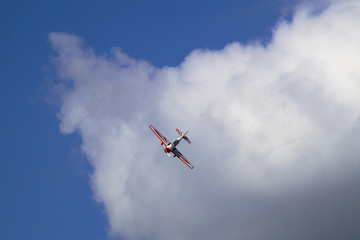 Fototapeta na wymiar Aerobatics on an ultralight aircraft