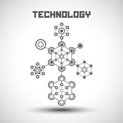 Abstract technology background. Technology element with shadow.