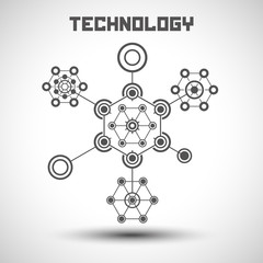 Abstract technology background. Technology element with shadow.