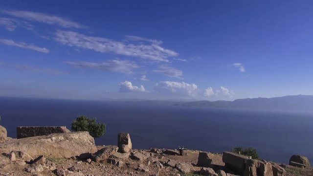 Panoramic view of the ancient city of Assos, Turkey