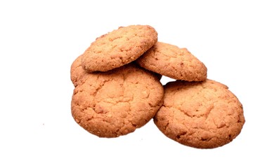 Cereal delicious round gingerbread isolated on white background