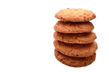 Cereal delicious round gingerbread isolated on white background