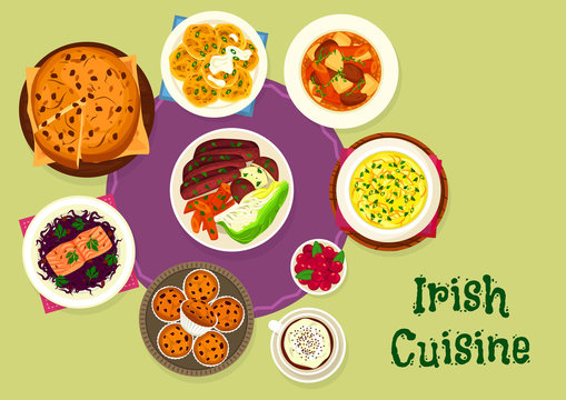 Irish cuisine icon for scandinavian food design