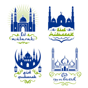 Ramadan Kareem greetings isolated icon set design