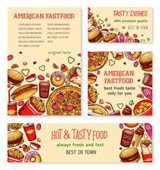 Fast food banner and poster template set design