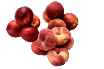 Delicious juicy ripe nitirin and peach isolated on white background