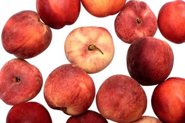 Delicious juicy ripe nitirin and peach isolated on white background