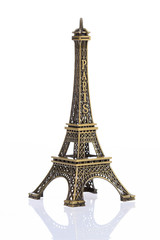 Eiffel tower isolated on white background, clipping path included