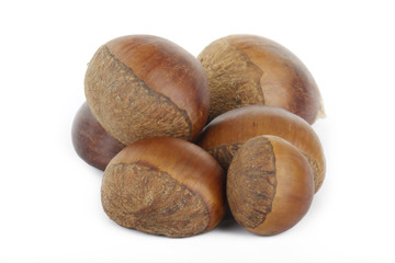 chestnuts isolated on white background