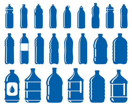 Set Of Water Bottle Icons