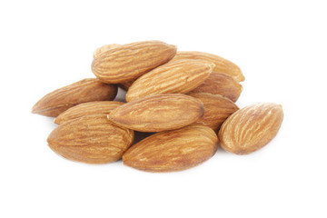 heap of almonds isolated