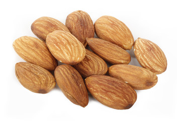 heap of almonds isolated