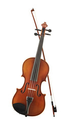 Fototapeta na wymiar Cello with bow isolated on white background