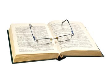 Fototapeta premium books and glasses isilated on white background
