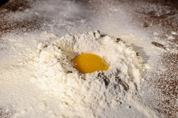 Dough preparation for baking.