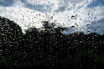 Abstract,Traffic,Rain Drop on the window,in car