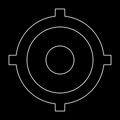 Gps outline  the white path icon .