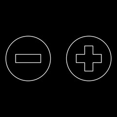 Fototapeta premium Add sign and delete sign the white path icon .