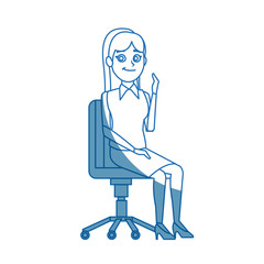 business woman sitting office chair people
