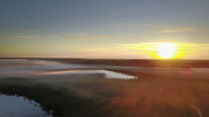 Fototapeta na wymiar Drone photography & Swamps (bog) hiking track