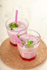 healthy berry smoothie in glass