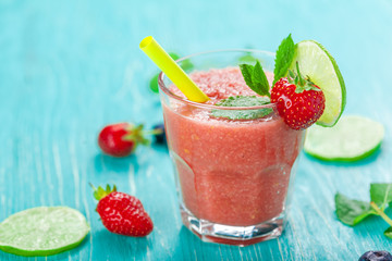 healthy berry smoothie in glass