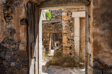 Fototapeta premium Ruins of Spinalonga fortress later a leper colony.