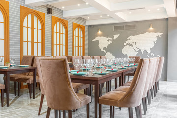 Served table in restaurant