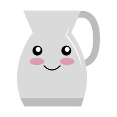 kitchen teapot kawai character vector illustration design
