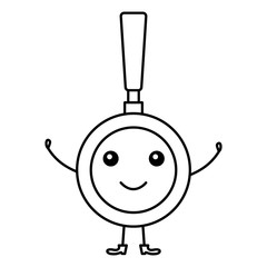 pan kitchen cook kawai character vector illustration design